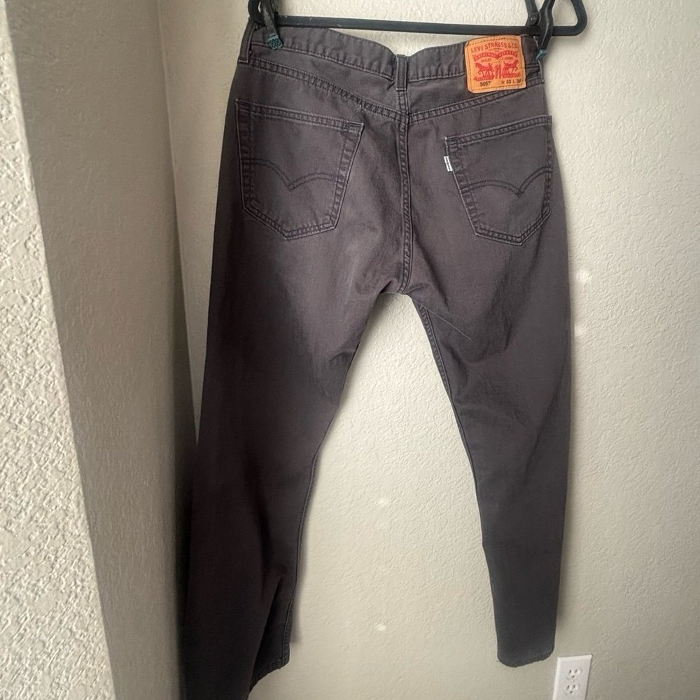 Men's Levi's 505 Regular Fit Stretch Jeans (Size W33/L30) Color: Charcoal‎